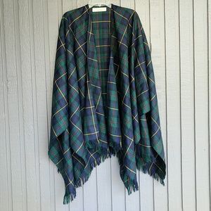 Outlander Lochcarron Plaid Wool Shawl Poncho
